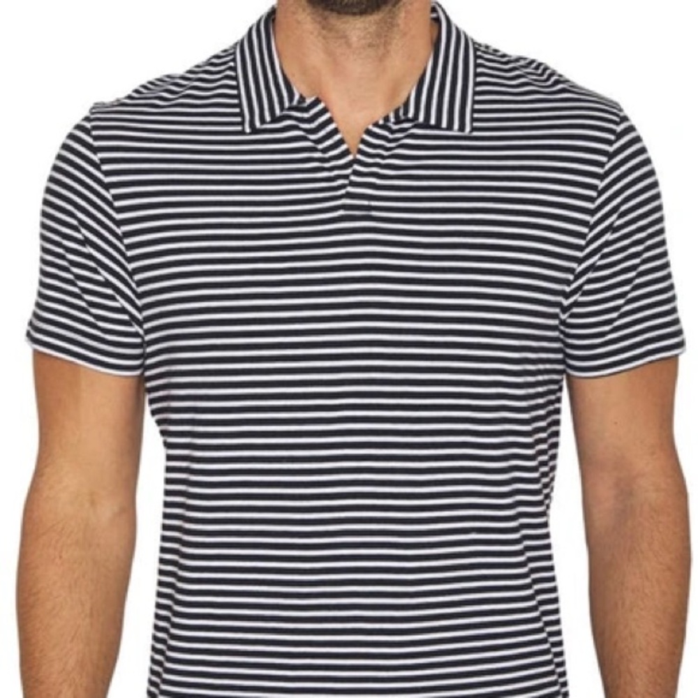 Slate & Stone Striped Open-Collar Polo